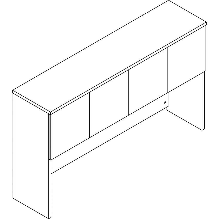 Lorell Prominence 2.0 Hutch - Rectangle - 39" Height x 66" Width x 16" Depth - 4 Door(s) - Material: Particleboard - Finish: Gray Elm, Thermofused Melamine (TFM), Laminate - Mar Resistant, Burn Resistant, Impact Resistant, Durable - For Office - 1 Each