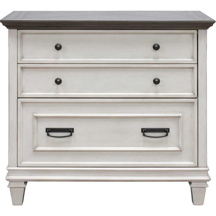 Martin Hartford Lateral File - 31" Height x 36" Width x 21" Depth - Total Drawer(s): 2 - Material: Wood Grain, Veneer, Wire Mesh - Finish: Vintage Linen - 1 Each