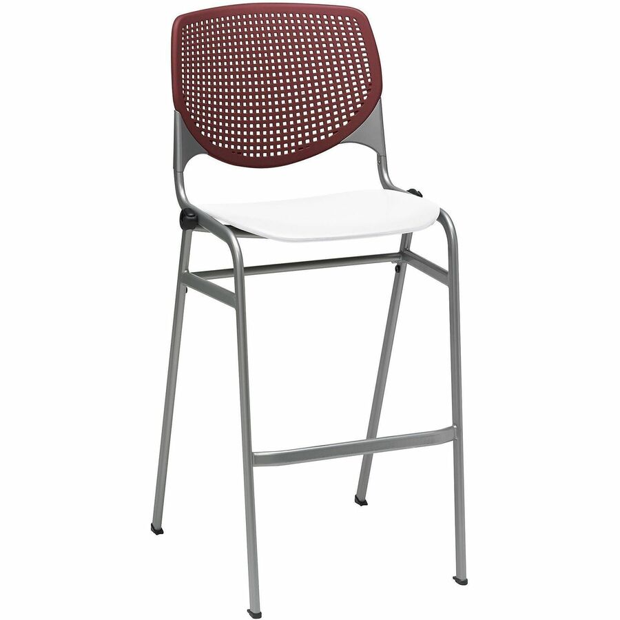 KFI Barstool Chair - Burgundy, White - 1 Each