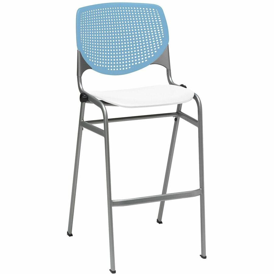 KFI Barstool Chair - Sky Blue, White - 1 Each