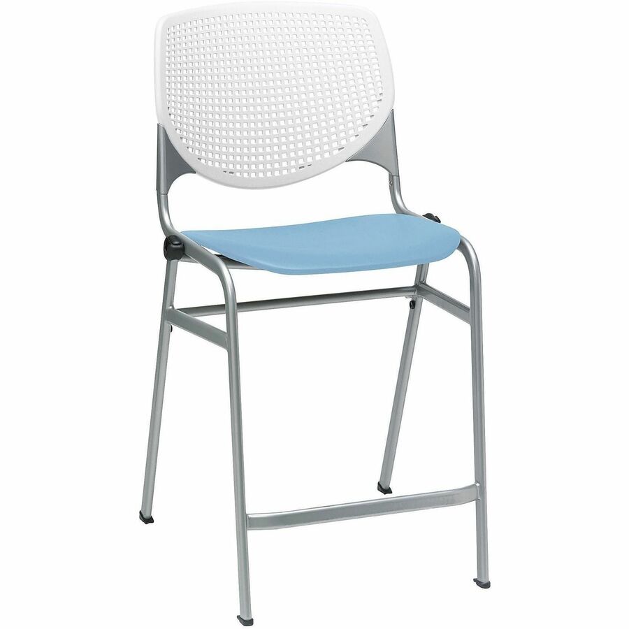 KFI Seating Bar Stool - White, Sky Blue - 1 Each