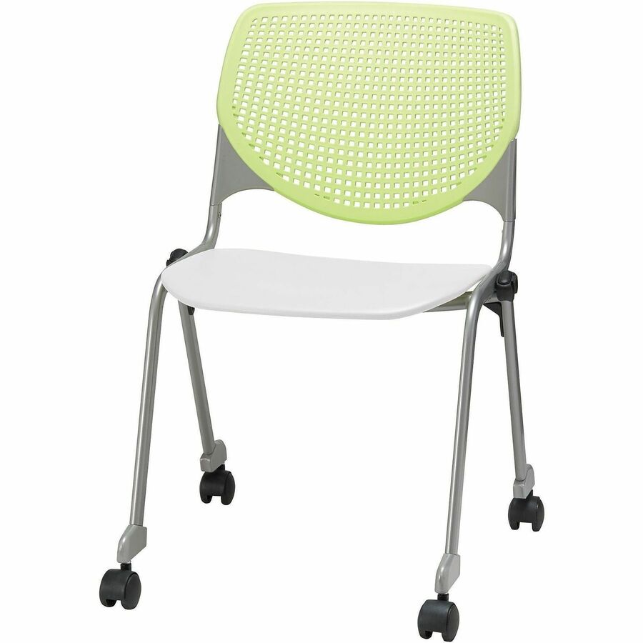 KFI Stacking Chair - Lime Green, White - 1 Each