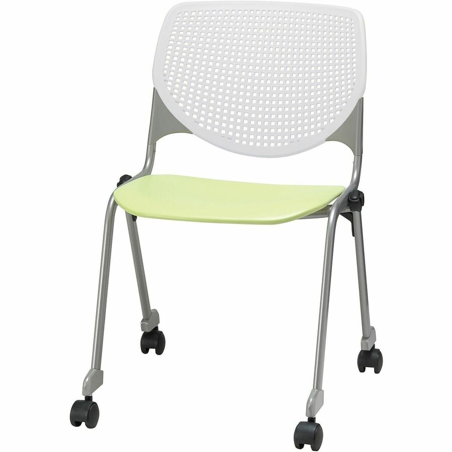 KFI Stacking Chair - Lime Green, White - 1 Each