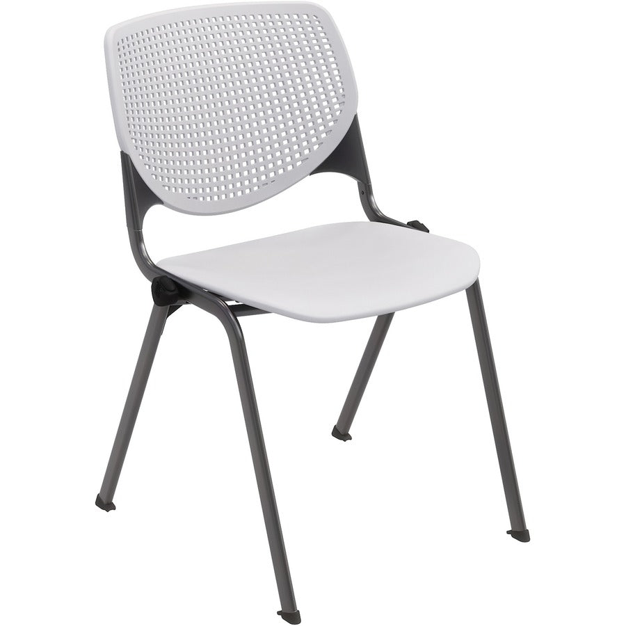 KFI Stacking Chair - Light Gray Seat Color - Polypropylene Seat Material - Light Gray Back Color - Polypropylene Back Material - Steel Frame Material - Four-legged Base - 1 Each