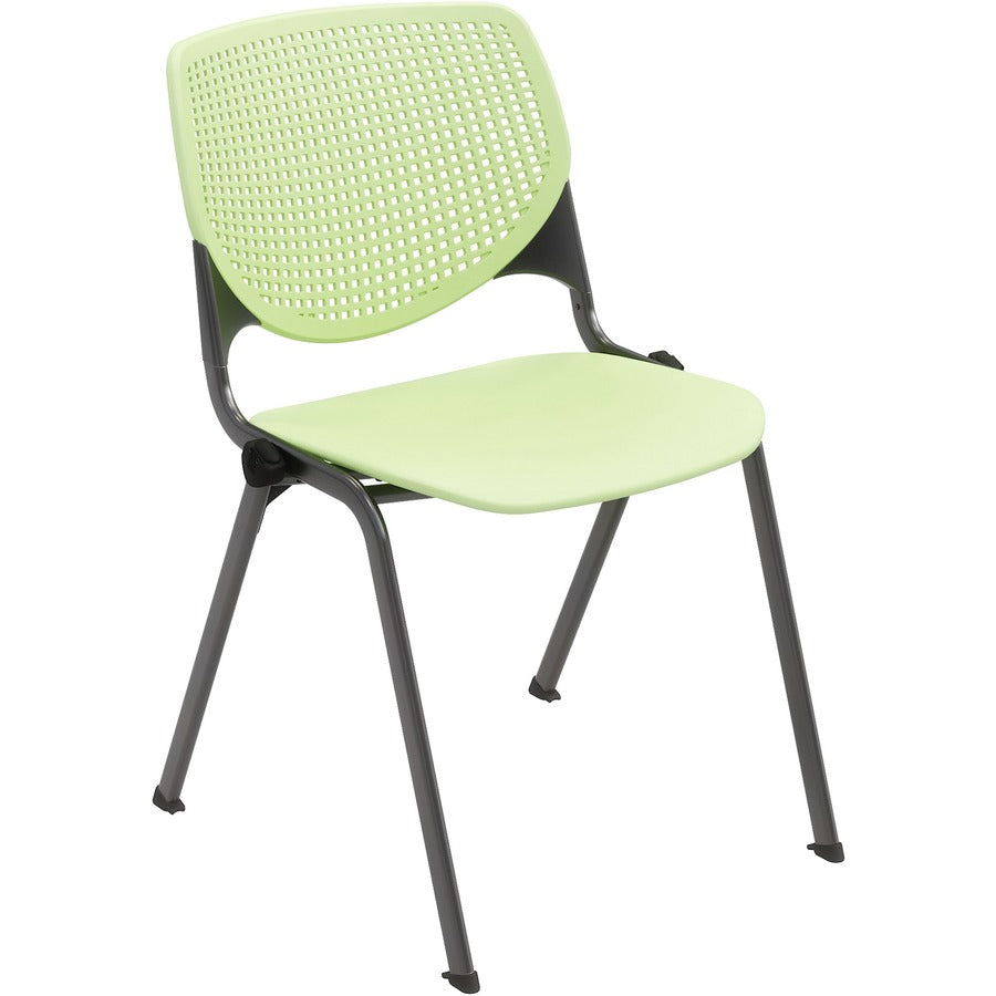 KFI Stacking Chair - Lime Green Seat Color - Polypropylene Seat Material - Lime Green Back Color - Polypropylene Back Material - Steel Frame Material - Four-legged Base - 1 Each