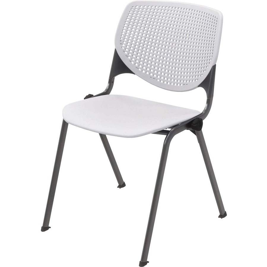 KFI Stacking Chair - Polypropylene Seat Material - Polypropylene Back Material - Steel Frame Material - Four-legged Base - Sky Blue, White - 1 Each