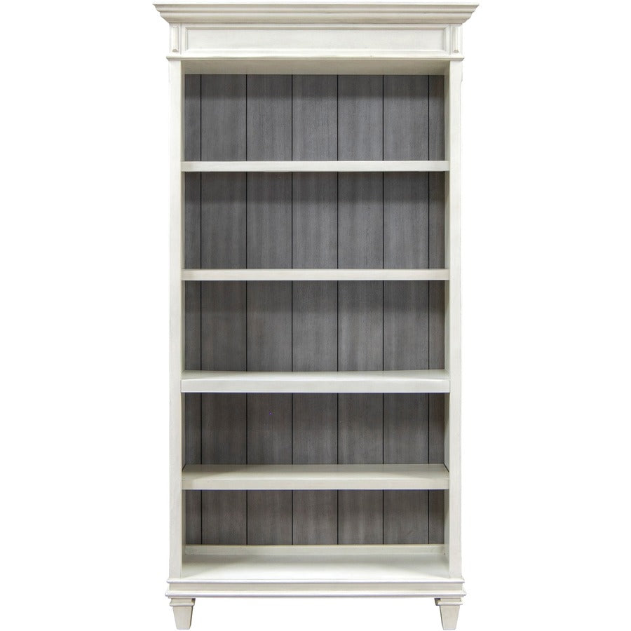Martin Hartford Open Bookcase - 78" Height x 40" Width x 14" Depth - 5 Shelve(s) - 3 Adjustable Shelf(ves) - Material: Natural Wood, Wire Mesh - Finish: Vintage Linen - 1 Each