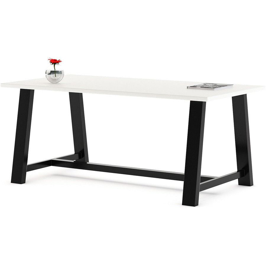 KFI Conference Table - Sawhorse Top - Cross Beam Base - 36" Table Top Width x 72" Table Top Depth - Assembly Required - Designer White - High Pressure Laminate (HPL) - 1 Each