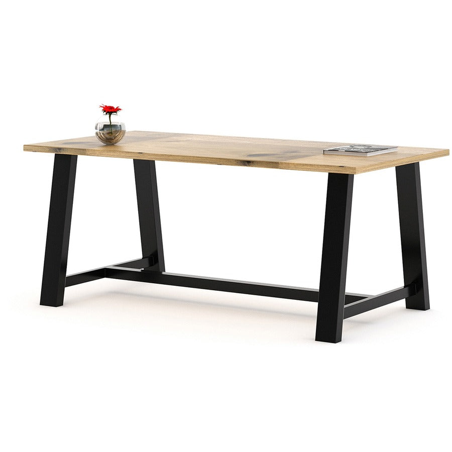KFI Conference Table - Sawhorse Top - Cross Beam Base - 36" Table Top Width x 72" Table Top Depth - Assembly Required - Natural - High Pressure Laminate (HPL) - 1 Each
