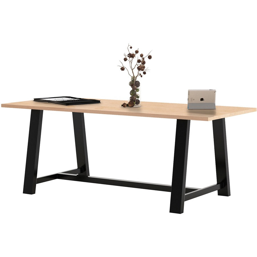 KFI Conference Table - Sawhorse Top - Cross Beam Base - 36" Table Top Width x 84" Table Top Depth - Assembly Required - Maple - High Pressure Laminate (HPL) - 1 Each