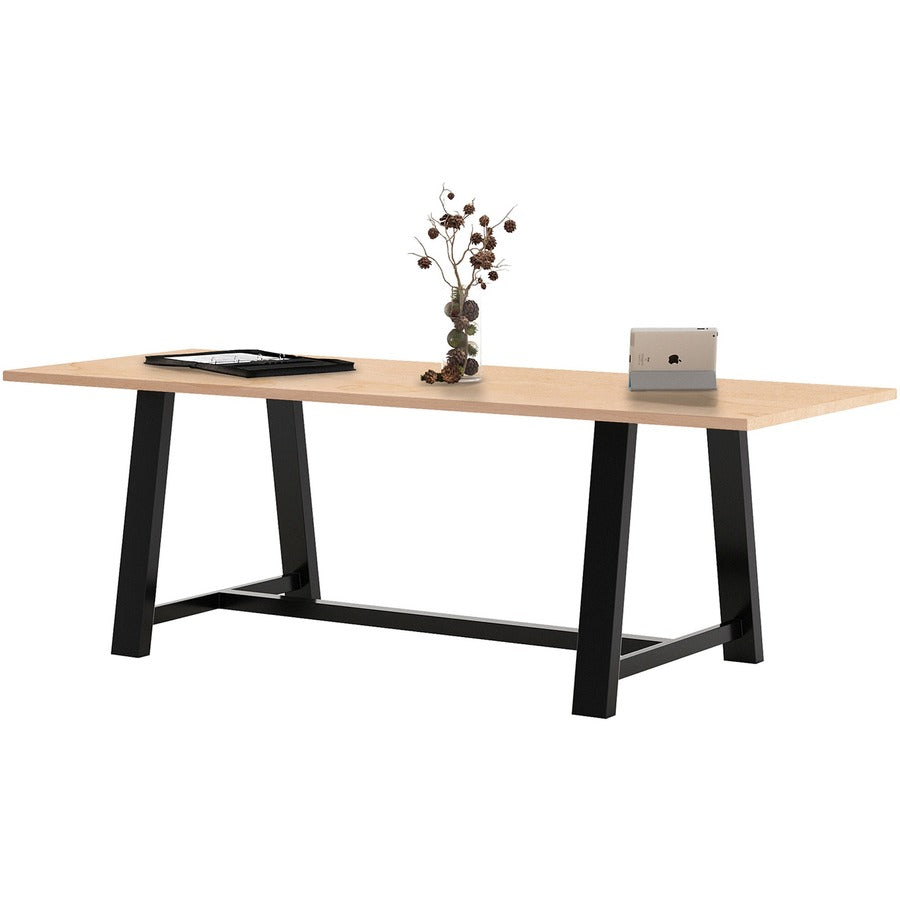 KFI Conference Table - Sawhorse Top - Cross Beam Base - 36" Table Top Width x 96" Table Top Depth - Assembly Required - Maple - High Pressure Laminate (HPL) - 1 Each