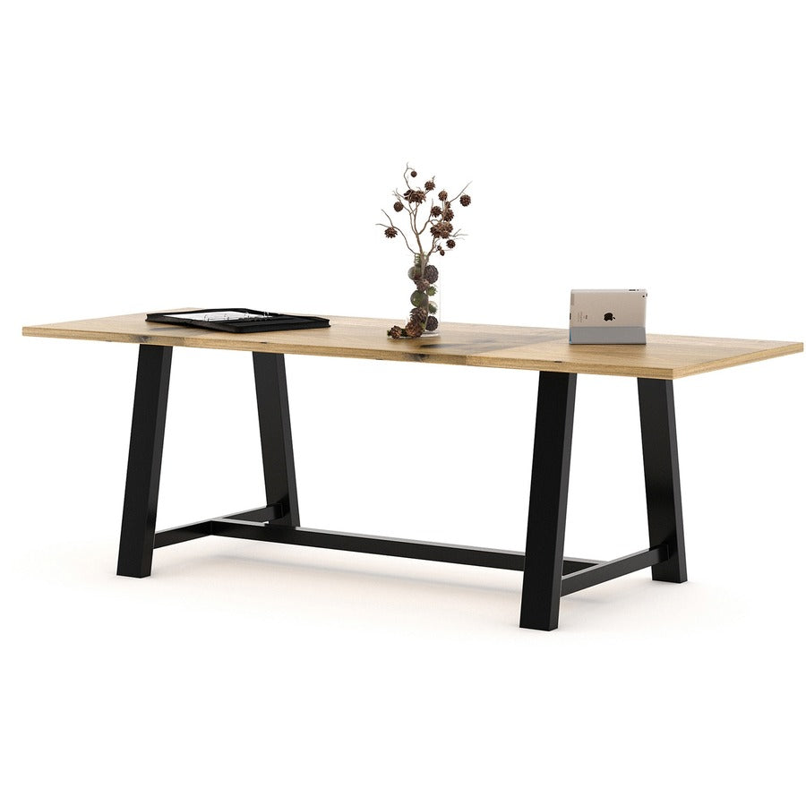 KFI Conference Table - Rectangle Top - Cross Beam Base - 4 Legs - 96" Table Top Length x 36" Table Top Width - Assembly Required - Natural - High Pressure Laminate (HPL) - 1 Each