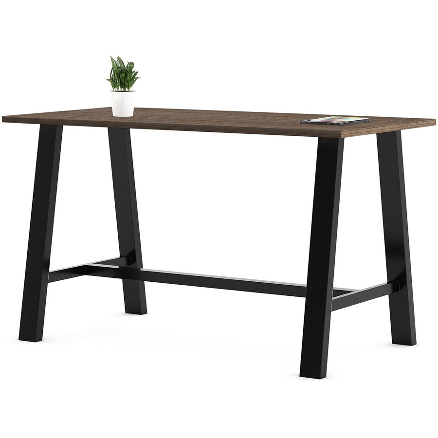KFI Midtown Base Cafe Table - 36" Table Top Width x 72" Table Top Depth - Assembly Required - Teak - Solid Wood Top Material - 1 Each