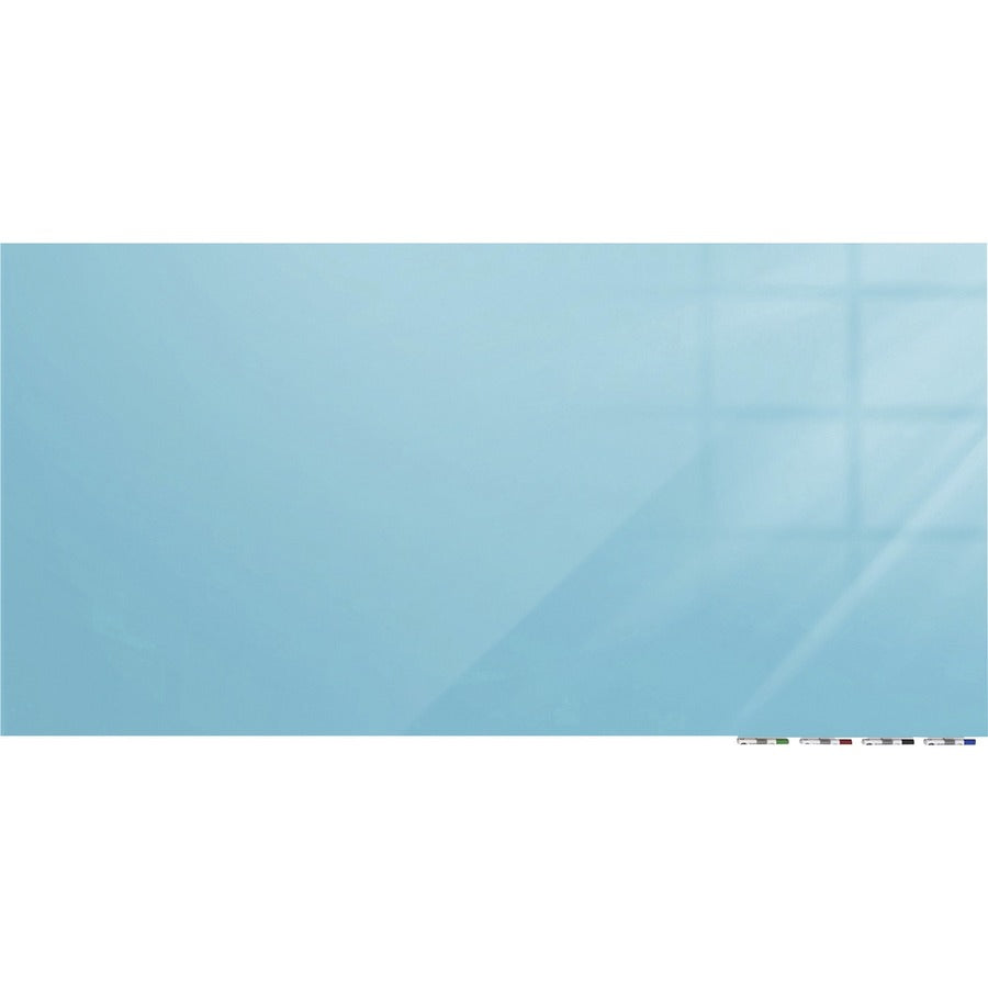 Ghent Magnetic Aria - Horizontal - 36" (3 ft) Width x 24" (2 ft) Height - Blue Tempered Glass Surface - Rectangle - Horizontal - Magnetic - Eraser Included - 1 Each