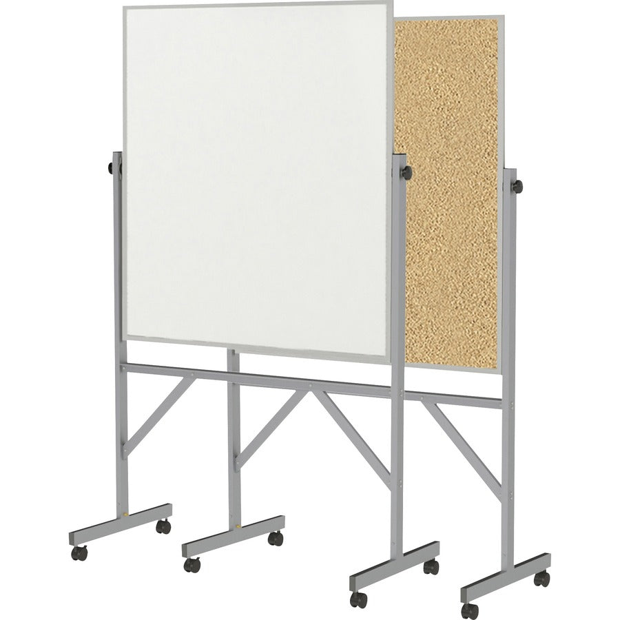 Ghent Reversible Cork Bulletin Board/Non-Magnetic Whiteboard with Aluminum Frame - 36" (3 ft) Width x 48" (4 ft) Height - Natural White Surface - Aluminum Frame - Eraser Included - 1 Carton