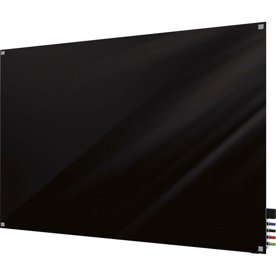 Ghent Harmony Dry Erase Board - 36" (3 ft) Width x 24" (2 ft) Height - Tempered Glass Surface - Black Back - Square - Magnetic - 1 Each