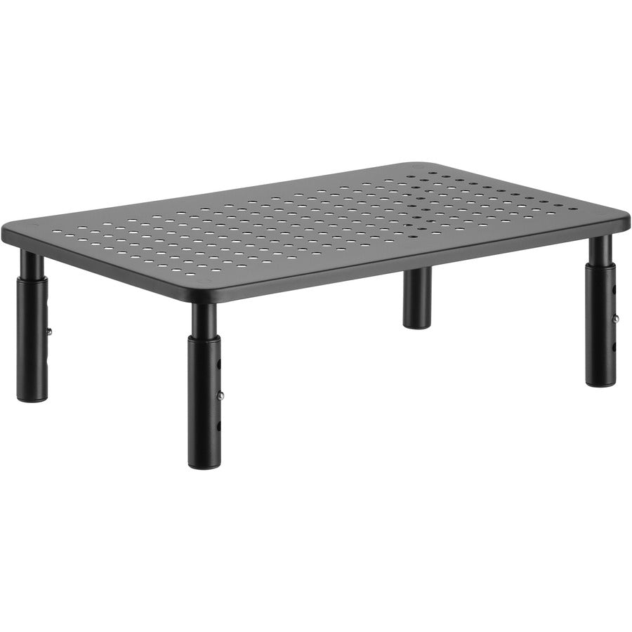 Lorell Height-Adjustable Device Stand - 44 lb Load Capacity - 5.50" Height x 9.25" Width x 14.50" Depth - Desktop - Steel - Black