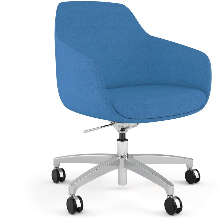 9 to 5 Seating Jax Lounge 5-Star Base Side Chair - Blue Seat Color - Fabric Seat Material - Blue Back Color - Fabric Back Material - Low Back - 5-star Base - 1 Each