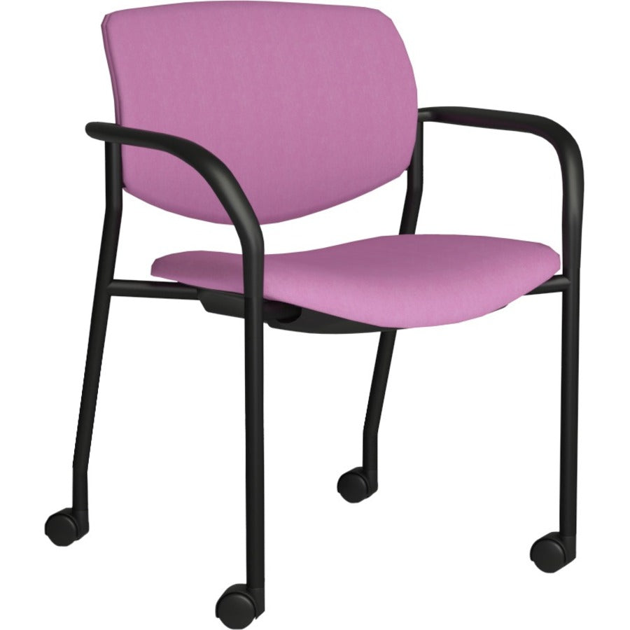 9 to 5 Seating Shuttle Mobile Stack Chair - Latte Seat Color - Plastic Seat Material - Latte Back Color - Plastic Back Material - Silver Frame Color - Four-legged Base - 1 Each