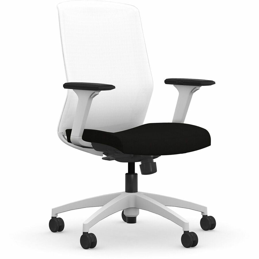 9 to 5 Seating Neo Task Chair - Onyx Seat Color - Foam, Fabric Seat Material - White Back Color - 5-star Base - 1 Each