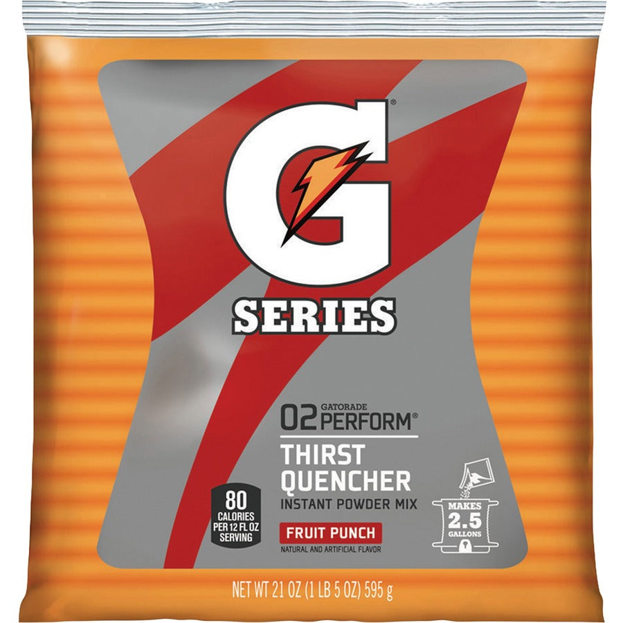 Gatorade Fruit Punch Thirst Quencher - Powder - 1.31 lb - 2.50 gal Maximum Yield - Fruit Punch - 32 / Carton