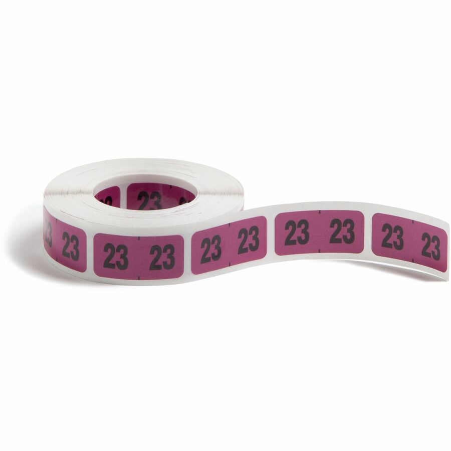 Smead ETYJ Color-Coded Year Labels - 23 - 3/4" Height x 1 1/2" Width - Rectangle - Purple - Laminated - 500 / Roll - 1 Roll