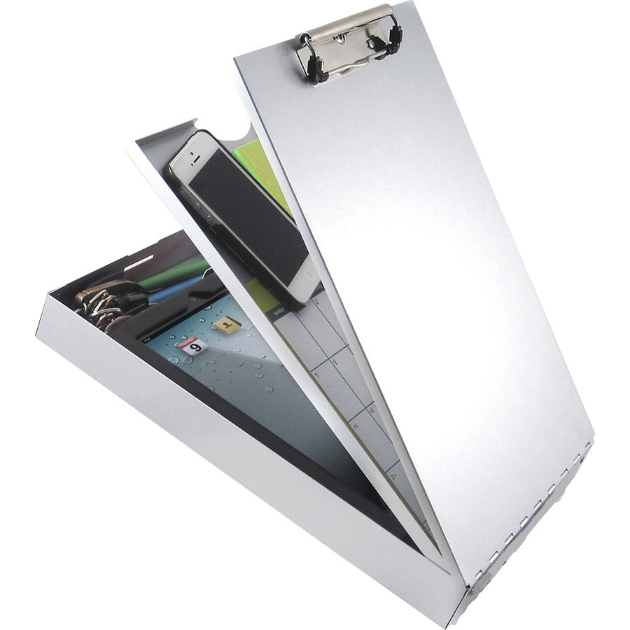 Saunders Cruiser-Mate II Storage Clipboard - 8 19/64" x 11 45/64" Sheet Size - Aluminum - Gray - 1 Each
