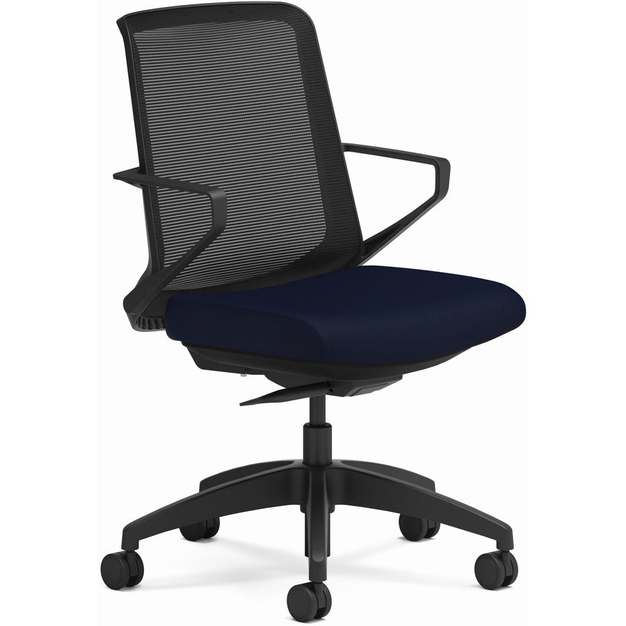 HON Cliq Chair - Navy Seat Color - Black Back Color - Mesh Back Material - Black Frame Color - Navy - Armrest - 1 Each