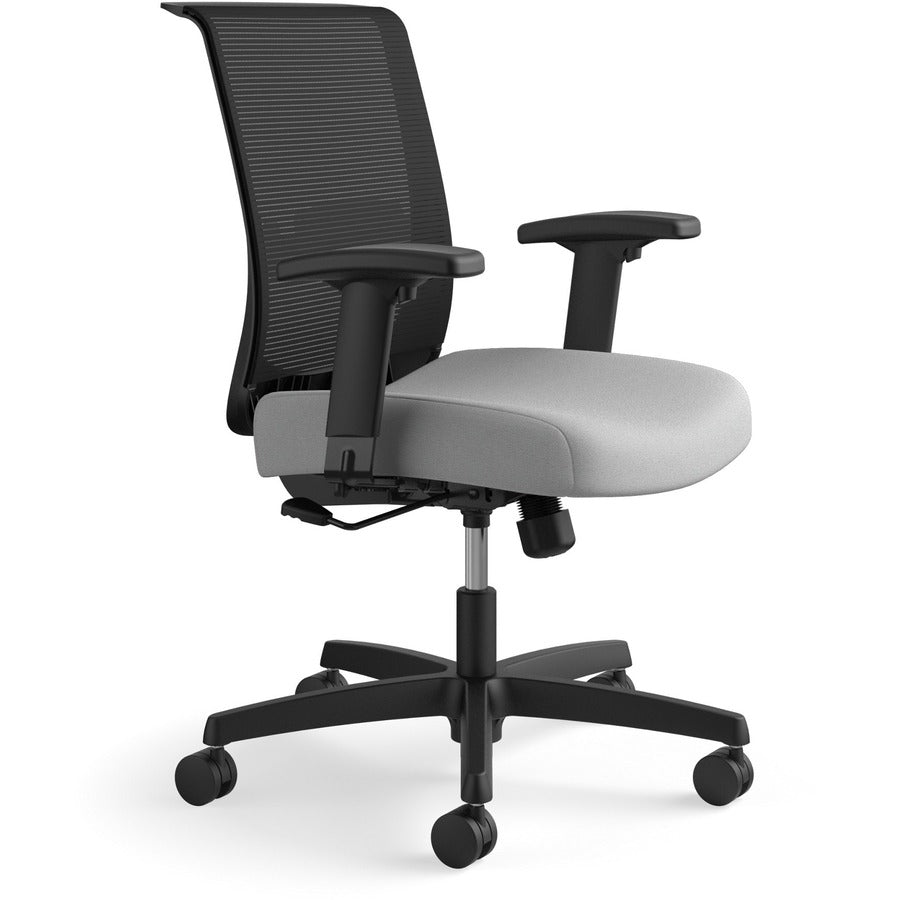 HON Convergence Chair - Frost Seat Color - Fabric Seat Material - Black Back Color - Mesh Back Material - Black Frame Color - 5-star Base - Frost - 1 Each