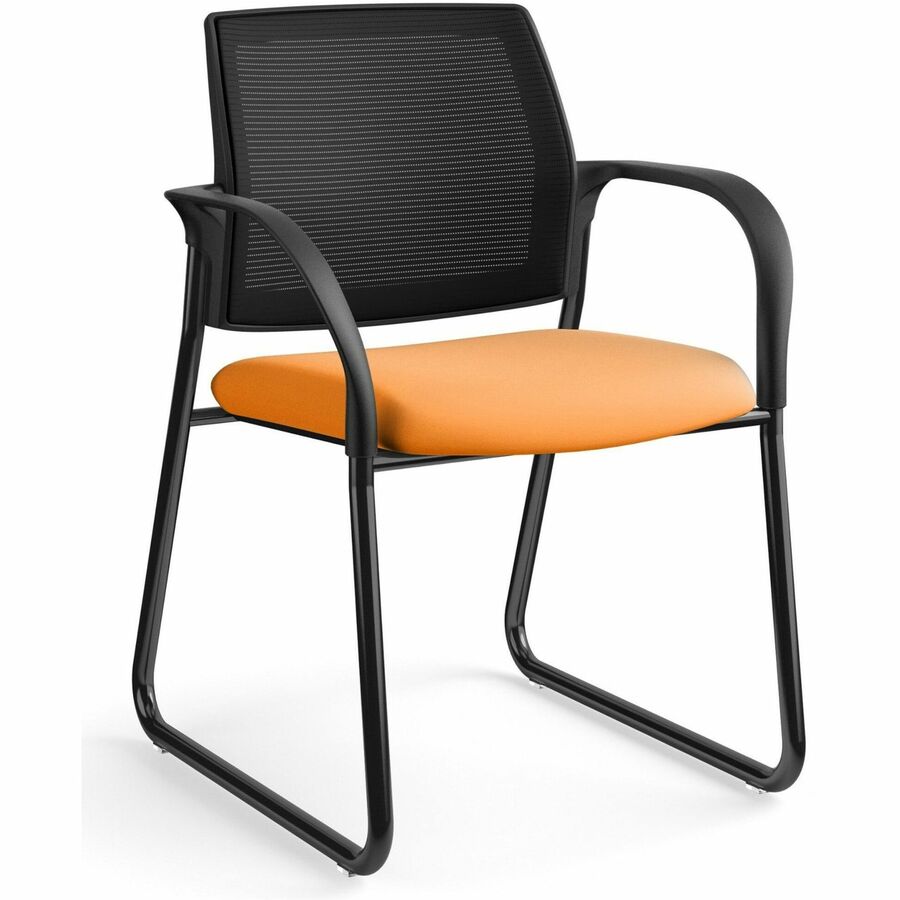 HON Ignition Chair - Apricot Seat Color - Fabric Seat Material - Black Back Color - Mesh Back Material - Black Frame Color - Steel Frame Material - Sled Base - Apricot - Armrest - 1 Each