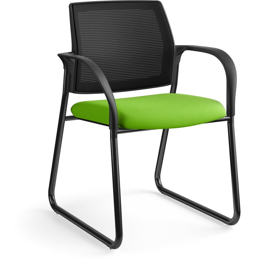 HON Ignition Chair - Pear Seat Color - Fabric Seat Material - Black Back Color - Mesh Back Material - Black Frame Color - Steel Frame Material - Sled Base - Pear - Armrest - 1 Each