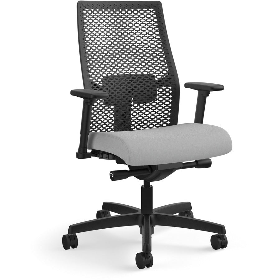 HON Ignition ReActiv Chair - Frost Seat Color - Fabric Seat Material - Black Back Color - Mesh Back Material - Black Frame Color - Mid Back - Frost - 1 Each