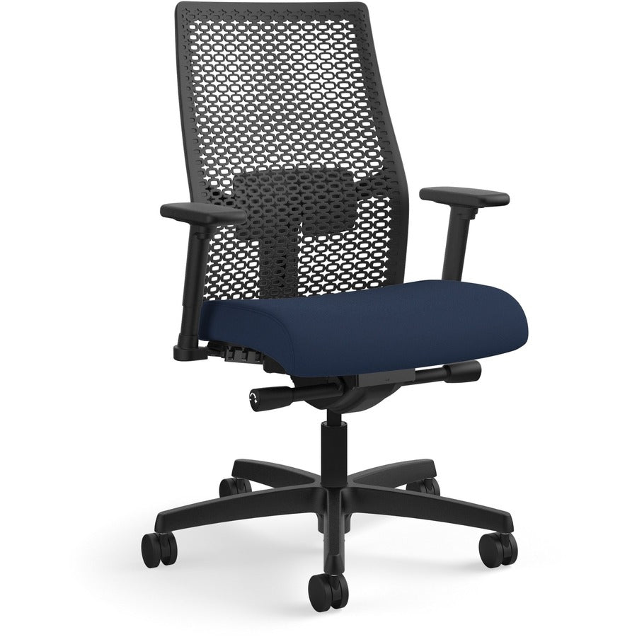 HON Ignition ReActiv Chair - Navy Seat Color - Fabric Seat Material - Black Back Color - Mesh Back Material - Black Frame Color - Mid Back - Navy - 1 Each