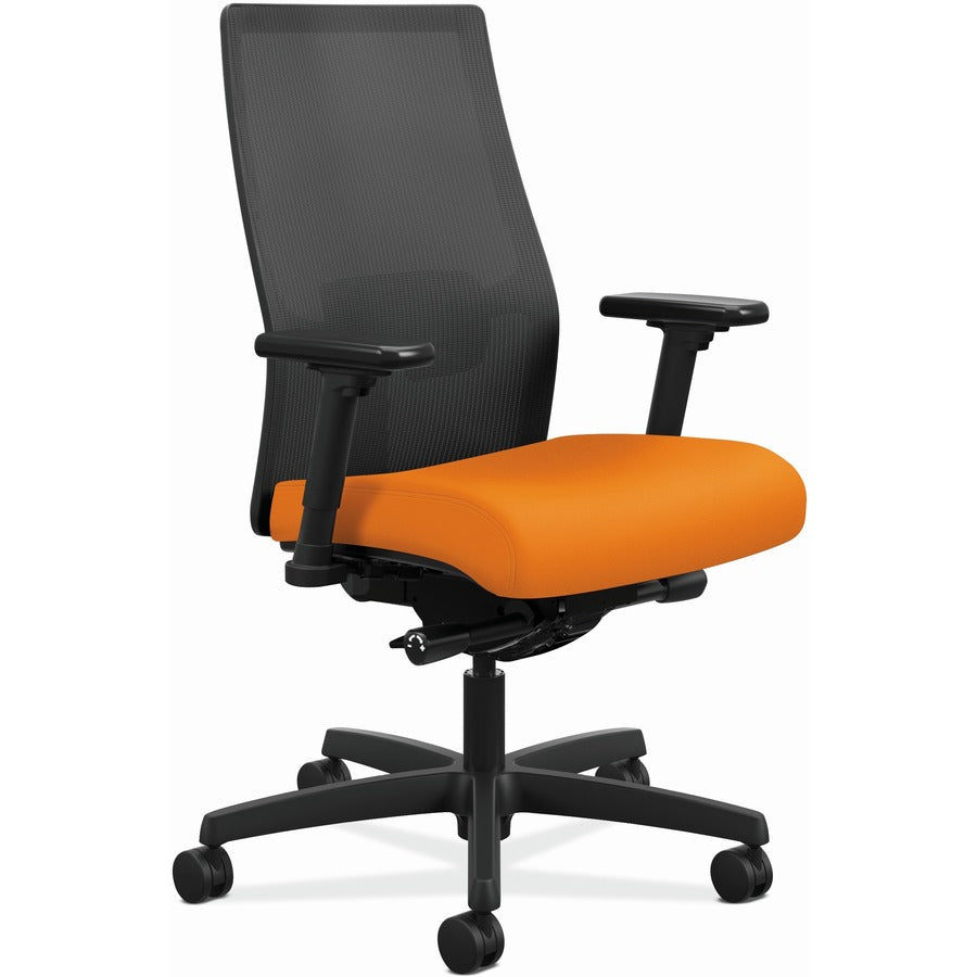 HON Ignition 2.0 Chair - Apricot Seat Color - Fabric Seat Material - Black Back Color - Mesh Back Material - Black Frame Color - Mid Back - Apricot - 1 Each
