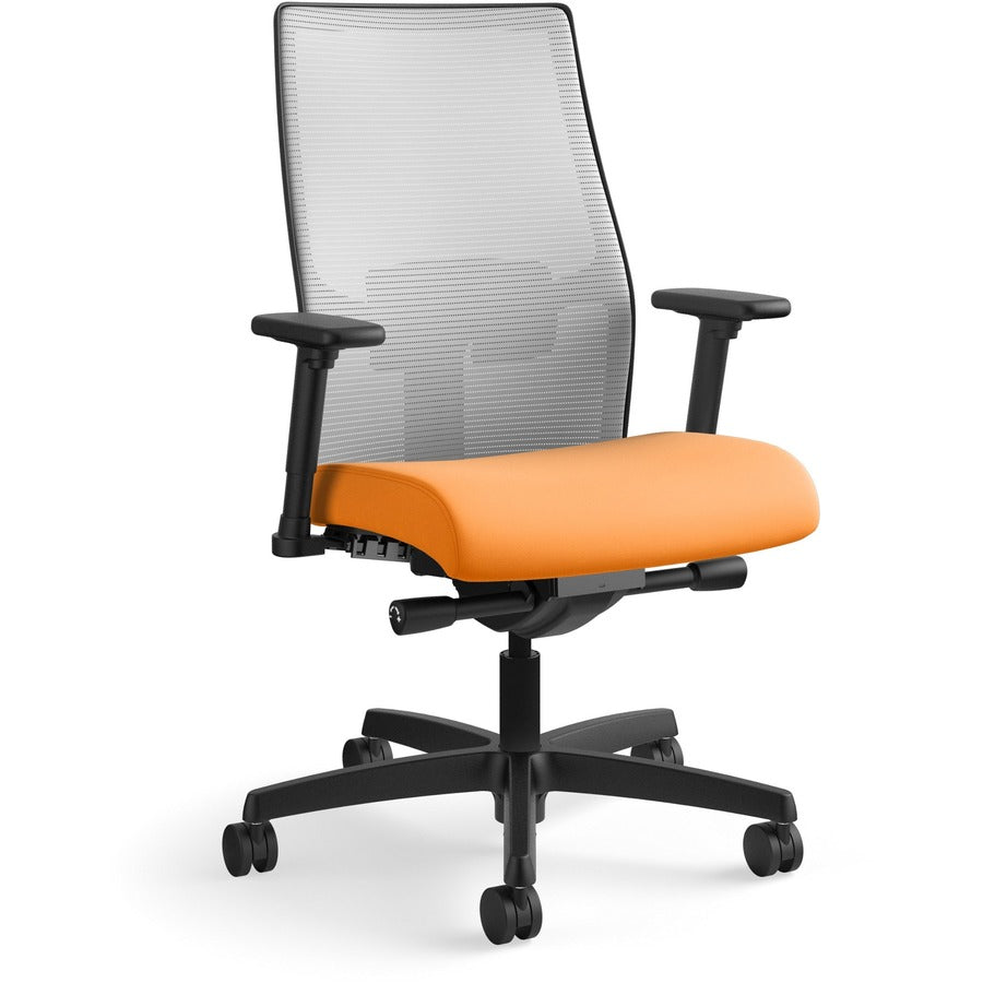 HON Ignition 2.0 Chair - Apricot Seat Color - Fabric Seat Material - Fog Back Color - Mesh Back Material - Black Frame Color - Mid Back - Apricot - 1 Each