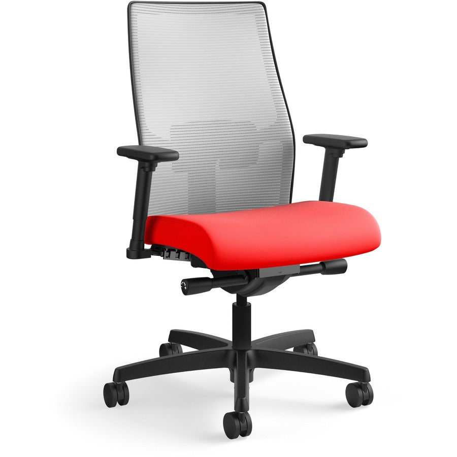 HON Ignition 2.0 Chair - Ruby Seat Color - Fabric Seat Material - Fog Back Color - Mesh Back Material - Black Frame Color - Mid Back - Ruby - 1 Each