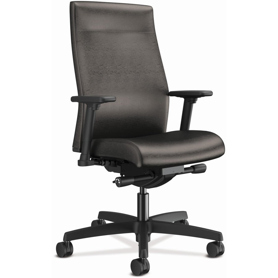 HON Ignition 2.0 Chair - Black Seat Color - Vinyl Seat Material - Black Back Color - Vinyl Back Material - Black Frame Color - Mid Back - Black - 1 Each