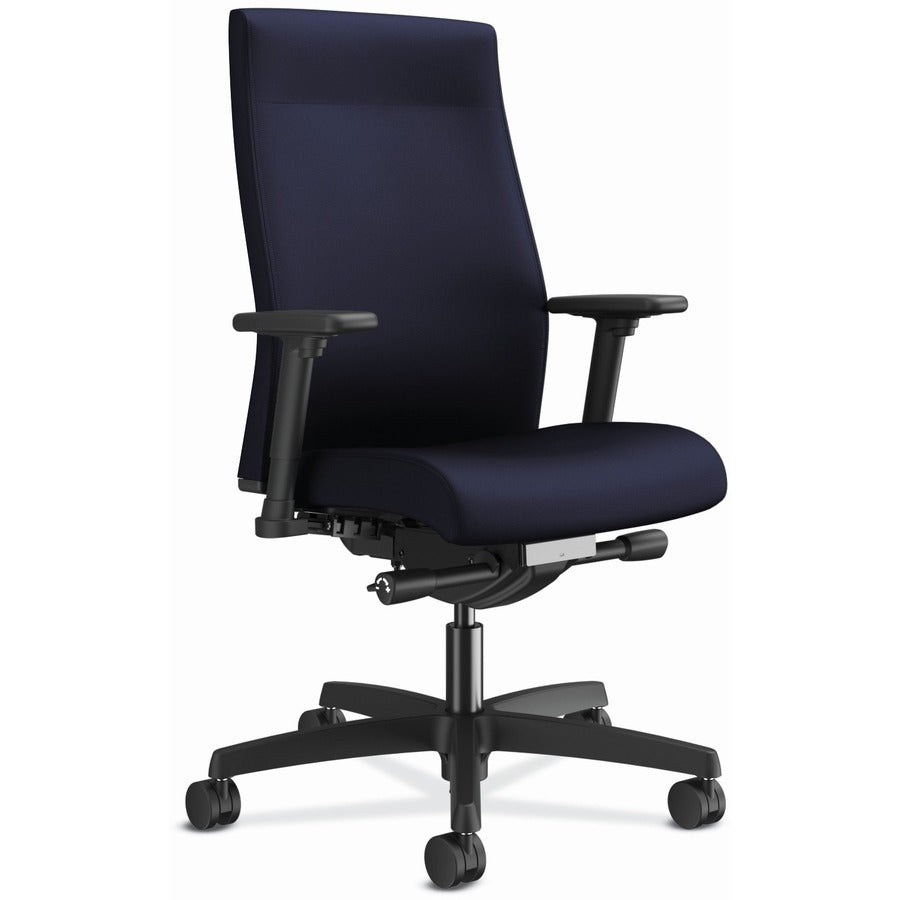 HON Ignition 2.0 Chair - Navy Seat Color - Navy Back Color - Fabric Back Material - Black Frame Color - Mid Back - Navy - 1 Each
