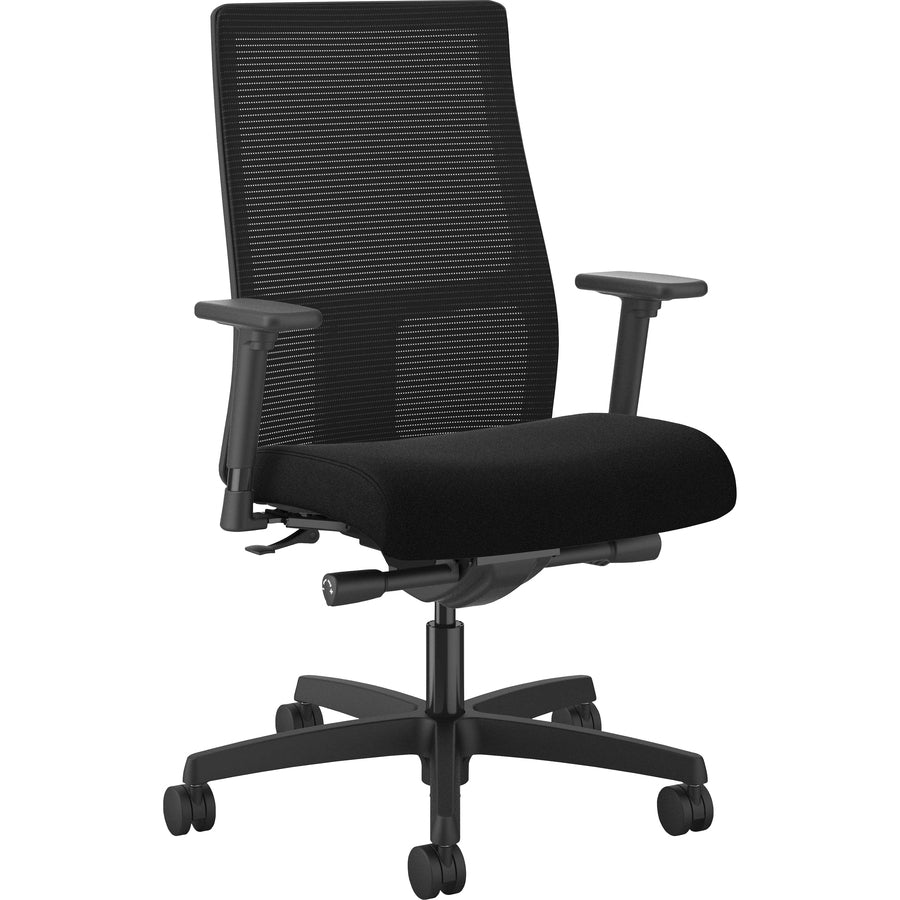 HON Ignition Chair - Black Seat Color - Fabric Seat Material - Black Back Color - Mesh Back Material - Black Frame Color - Mid Back - 5-star Base - Black - 1 Each