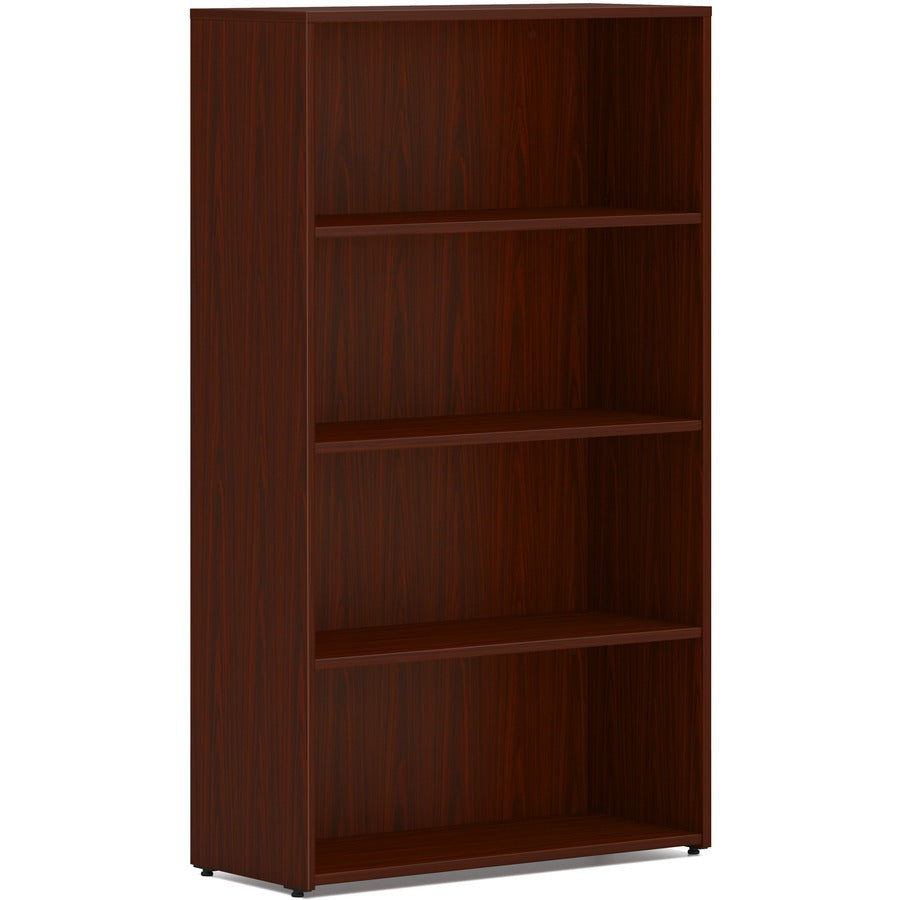 HON Mod HLPLBC3013B4 Book Case - 53" Height x 30" Width x 13" Depth - 4 Shelve(s) - 2 Adjustable Shelf(ves) - Finish: Mahogany - Adjustable Shelf, Durable, Laminated, Scratch Resistant, Spill Resistant, Stain Resistant - 1 Each