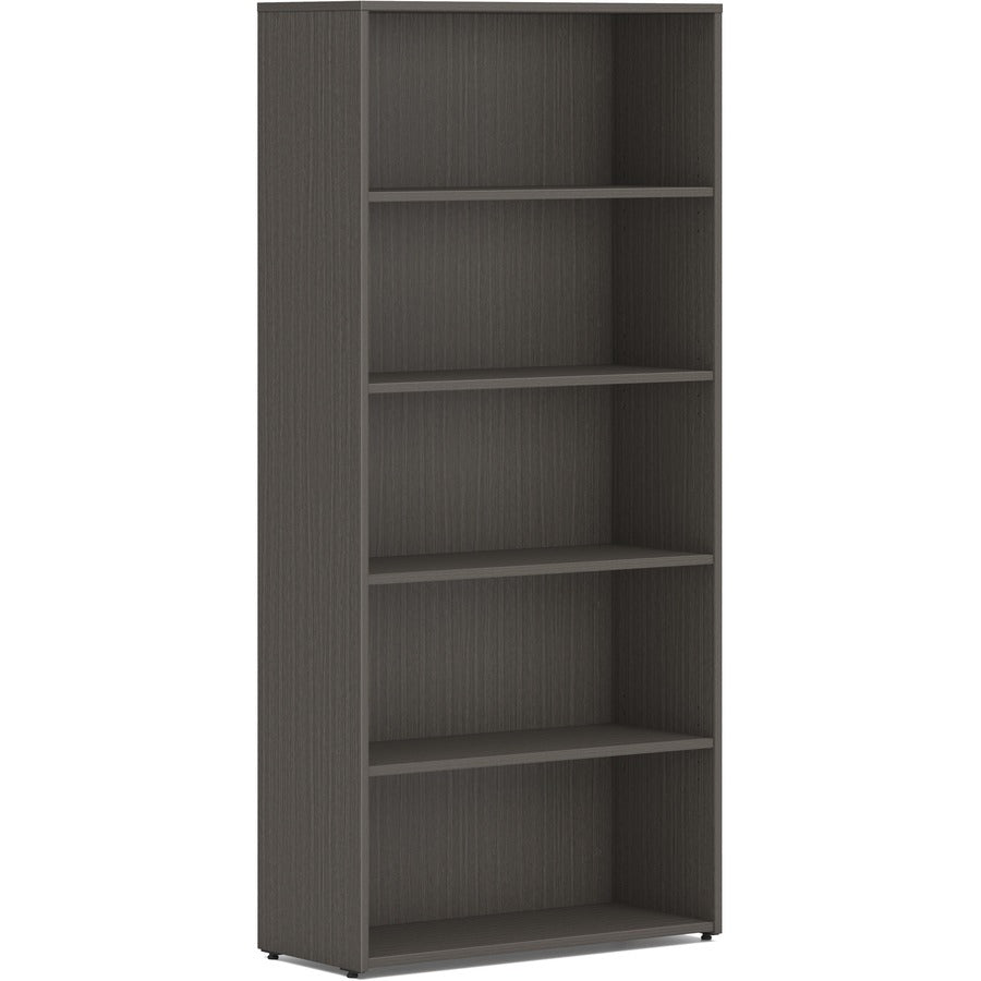 HON Mod HLPLBC3013B5 Book Case - 65" Height x 30" Width x 13" Depth - 5 Shelve(s) - 3 Adjustable Shelf(ves) - Finish: Slate Teak - Adjustable Shelf, Durable, Laminated, Scratch Resistant, Spill Resistant, Stain Resistant - For Book, Binder - 1 Each