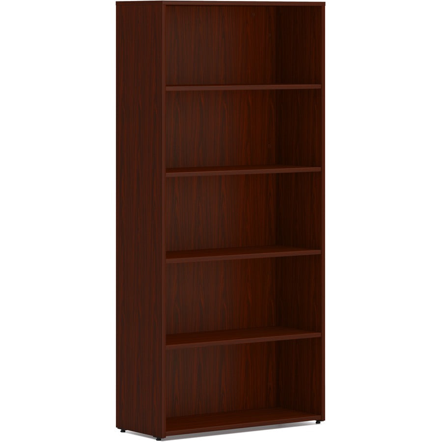 HON Mod HLPLBC3013B5 Book Case - 65" Height x 30" Width x 13" Depth - 5 Shelve(s) - 3 Adjustable Shelf(ves) - Finish: Mahogany - Adjustable Shelf, Durable, Laminated, Scratch Resistant, Spill Resistant, Stain Resistant - 1 Each