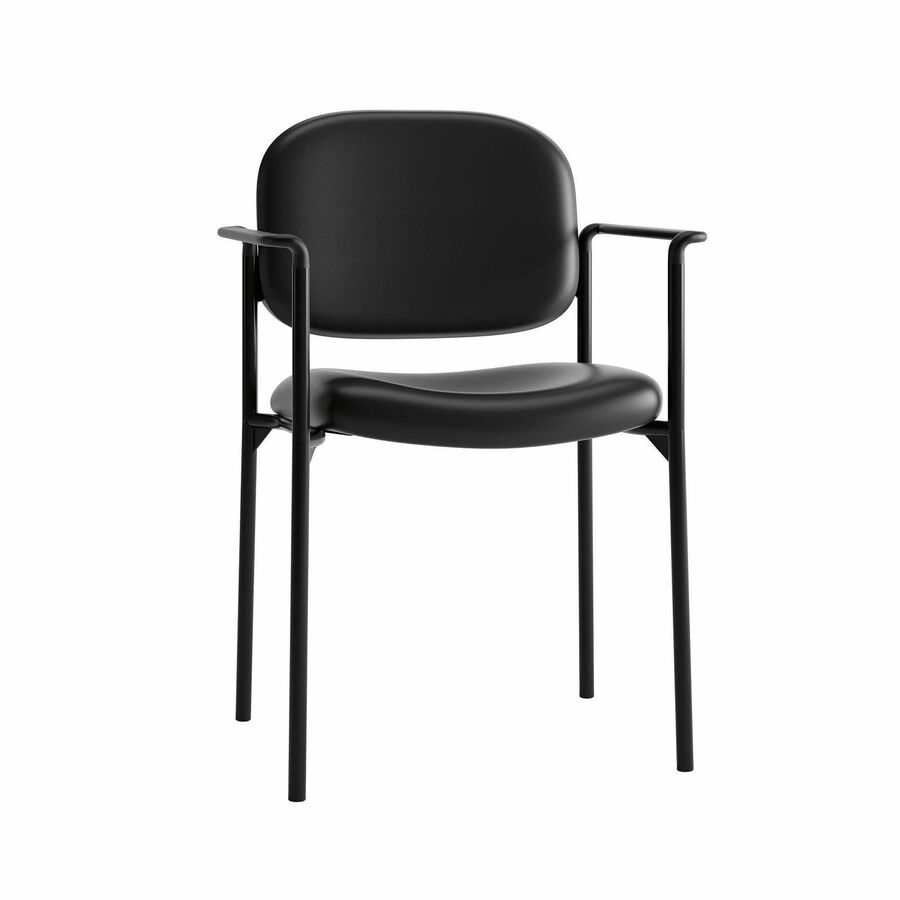 HON Scatter Chair - Black Seat Color - Bonded Leather Seat Material - Black Back Color - Bonded Leather Back Material - Black Frame Color - Steel Frame Material - Black - Armrest - 1 Each