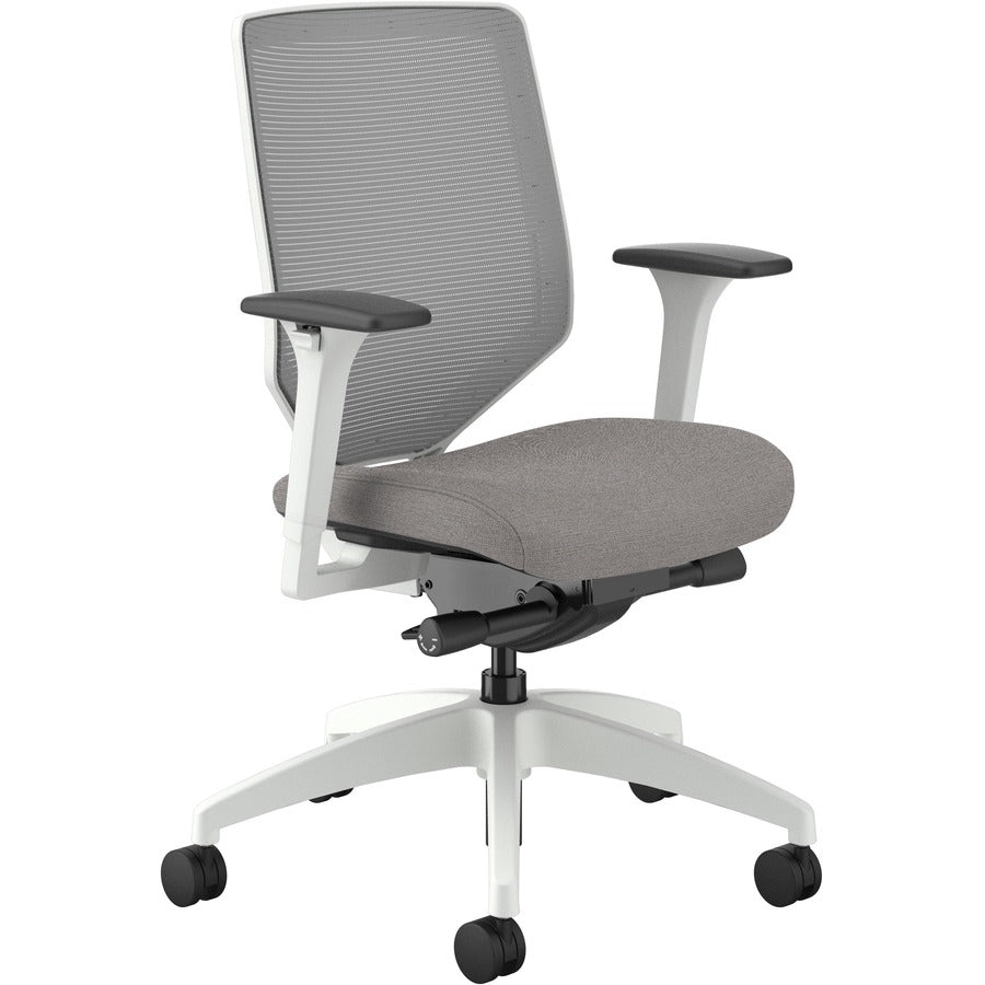 HON Solve Chair - Sterling Seat Color - Fabric Seat Material - Fog Back Color - Mesh Back Material - Designer White Frame Color - Mid Back - Sterling - 1 Each