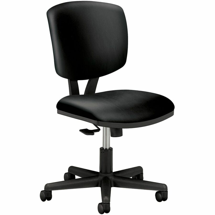 HON Volt Chair - Black Seat Color - Bonded Leather Seat Material - Black Back Color - Bonded Leather Back Material - Black Frame Color - Low Back - 5-star Base - Black - 1 Each