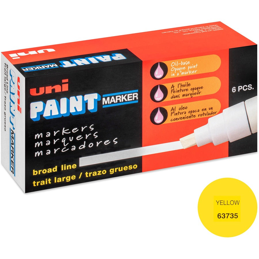 uniball™, uni-Paint PX-30 Oil-Based Paint Marker - Yellow Ink - Oil Based - 6 / Box