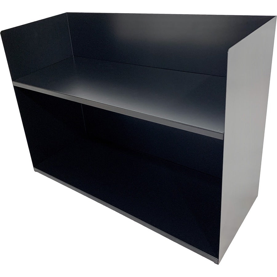 Huron 2-tier Book Rack - 2 Compartment(s) - 2 Tier(s) - Horizontal - 20" Height x 29" Width x 10.25" Depth - Durable - Black - Steel - 1 Each