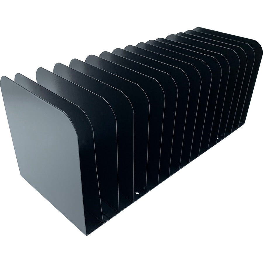 Huron 15-slot Vertical Message Rack - 15 Compartment(s) - Vertical - 6.50" Height x 16" Width x 16.25" Depth - Durable - Black - Steel - 1 Each