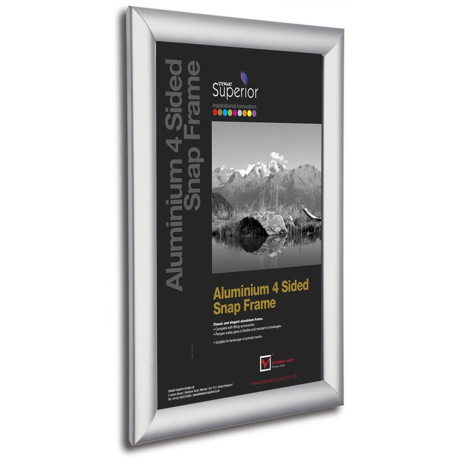 Seco Sign Holder - 11" Width x 14" Height - Rectangular Shape - Silver - 1 Each