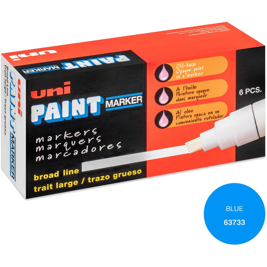 uniball™, uni-Paint PX-30 Oil-Based Paint Marker - Blue Ink - Oil Based - 6 / Box
